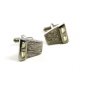 True Vintage Silvertone & Rhinestones Dressy Cufflinks Unmarked 100714a