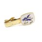 Goldtone 2 Blue Ducks Flying In Field Tie Clasp Unmarked 102114
