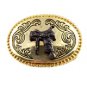 Western Cowboy Rodeo Gold Tone Horse Saddle Belt Buckle #101813