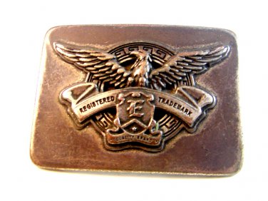 Vintage Registered Trademark E In Shield Quality Brand Belt Buckle