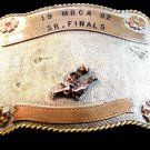 1982 MRCA Senior Finals Silver Calf Roping Western Cowboy Rodeo Bar J Belt Buckl