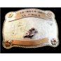 1982 MRCA Senior Finals Silver Calf Roping Western Cowboy Rodeo Bar J Belt Buckl
