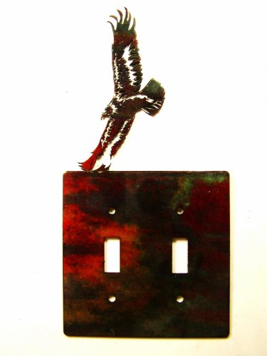 American Eagle Double Light Switch Cover Plate by Steel Images USA 030315GG
