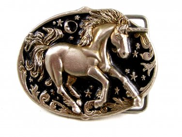 Unicorn Enameled Belt Buckle 51514 Not Signed