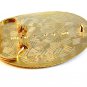 Gold Tone Red Enamel Western Cowboy Belt Buckle Made in USA