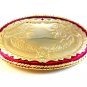 Gold Tone Red Enamel Western Cowboy Belt Buckle Made in USA