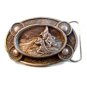 Unusual 1990 Western Cowboy Belt Buckle by C&J Made In U.S.A.