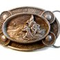 Unusual 1990 Western Cowboy Belt Buckle by C&J Made In U.S.A.