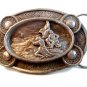 Unusual 1990 Western Cowboy Belt Buckle by C&J Made In U.S.A.