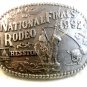 1992 National Finals Rodeo Belt Buckle by Hesston Mint In Plastic