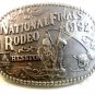 1992 National Finals Rodeo Belt Buckle by Hesston Mint In Plastic