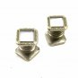 Deco Silvertone Mother Pearl Snap Link Cufflinks Bear Wilde KUM-A-PART 102714