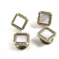 Deco Silvertone Mother Pearl Snap Link Cufflinks Bear Wilde KUM-A-PART 102714