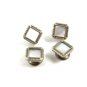 Deco Silvertone Mother Pearl Snap Link Cufflinks Bear Wilde KUM-A-PART 102714