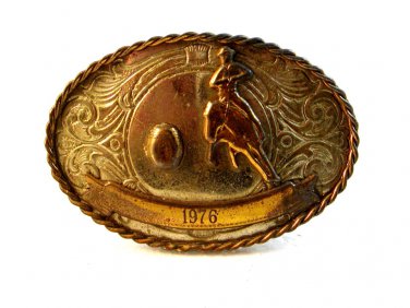 1976 FHSRA German Silver Barrel Racing Belt Buckle
