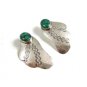 Navajo Sterling Silver & Turquoise Earrings Signed J.N.