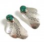 Navajo Sterling Silver & Turquoise Earrings Signed J.N.