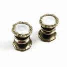Art Deco Silvertone & Mother of Pearl Cufflinks by COBS LINK 103114