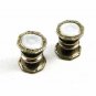 Art Deco Silvertone & Mother of Pearl Cufflinks by COBS LINK 103114