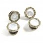 Art Deco Silvertone & Mother of Pearl Cufflinks by COBS LINK 103114