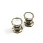 Art Deco Silvertone & Mother of Pearl Cufflinks by COBS LINK 103114