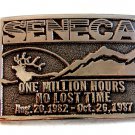 Vintage 1982 - 1987 One Million Hours No Lost Time Seneca  Belt Buckle