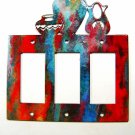 Southwest Pueblo Pottery Triple Rocker Outlet Cover Plate by Steel Images USA A