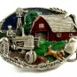 1981 Bergamont Farmer Tract Red Barn Belt Buckle 11042013
