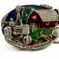 1981 Bergamont Farmer Tract Red Barn Belt Buckle 11042013