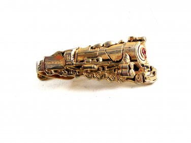 Vintage Silvertone Pennsylvania Train Tie Clasp Not Signed