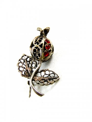 Handmade Sterling Silver Filigree Flower / Bud Brooch 81814
