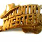 1981 Country Western Hat Guitar Solid Brass Belt Buckle