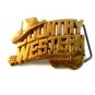 1981 Country Western Hat Guitar Solid Brass Belt Buckle