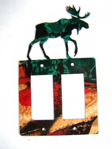 Moose Double Rocker Outlet Cover Plate Steel Images USA 6415nn