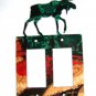 Moose Double Rocker Outlet Cover Plate Steel Images USA 6415nn