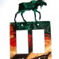 Moose Double Rocker Outlet Cover Plate Steel Images USA 6415nn