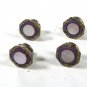 1920 Art Deco Silvertone Mother Pearl Purple Cufflinks By Park Roger Jiffy 7715