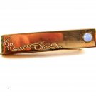 Vintage Goldtone & Moonstone (Costume ?) Tie Clasp by FLEX LET QUALITY