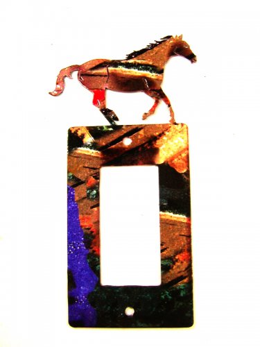 Running Horse Single Rocker Switch Cover Plate by Steel Images USA 6815ss