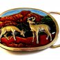 Vintage Indiana Metal Craft Buck & Doe Deer Mountains Belt Buckle - This is the