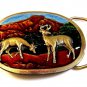 Vintage Indiana Metal Craft Buck & Doe Deer Mountains Belt Buckle - This is the