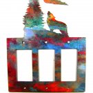 Wolf Tree Moon Triple Rocker Outlet Cover Plate by Steel Images USA 5151551515