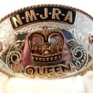 1968 NMJRA Queen Crown Cowgirl Rodeo Comstock Silver Belt Buckle In Box