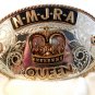 1968 NMJRA Queen Crown Cowgirl Rodeo Comstock Silver Belt Buckle In Box