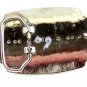 Western Silvertone Green Saddle Belt Buckle #102113