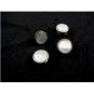 Art Deco Silvertone Mother of Pearl Cufflinks by EVER SNAP 102714b