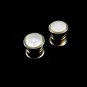 Art Deco Silvertone Mother of Pearl Cufflinks by EVER SNAP 102714b