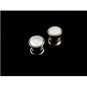 Art Deco Silvertone Mother of Pearl Cufflinks by EVER SNAP 102714b