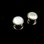 Art Deco Silvertone Mother of Pearl Cufflinks by EVER SNAP 102714b