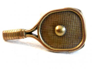 Vintage Solid Brass Badmitten Tennis Racket Belt Buckle
